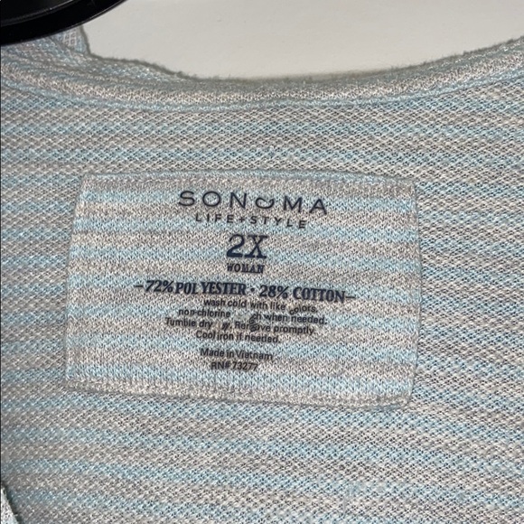 Sz 2X hooded sweatshirt top plus size long sleeve shirt - Picture 4 of 8